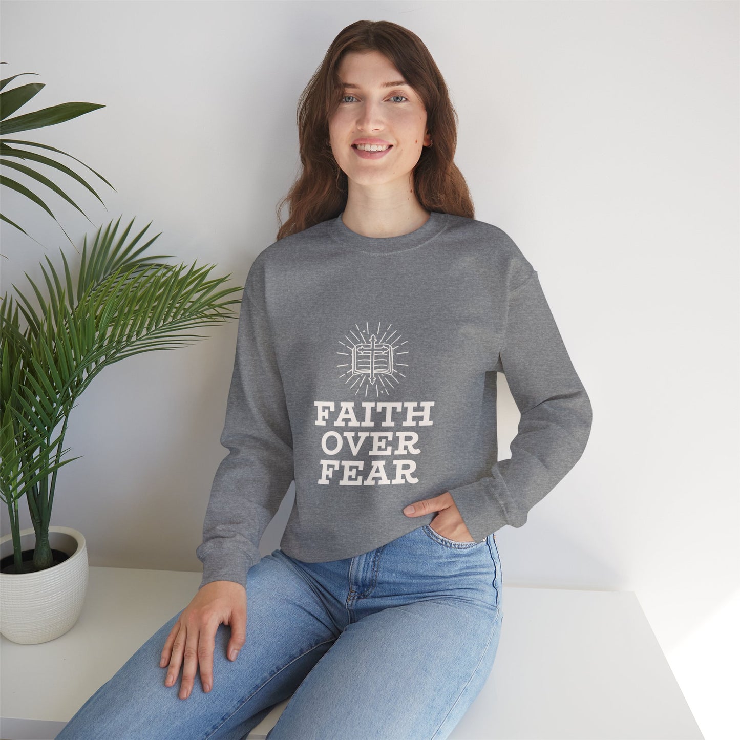 Faith Over Fear Unisex Heavy Blend™ Crewneck Sweatshirt