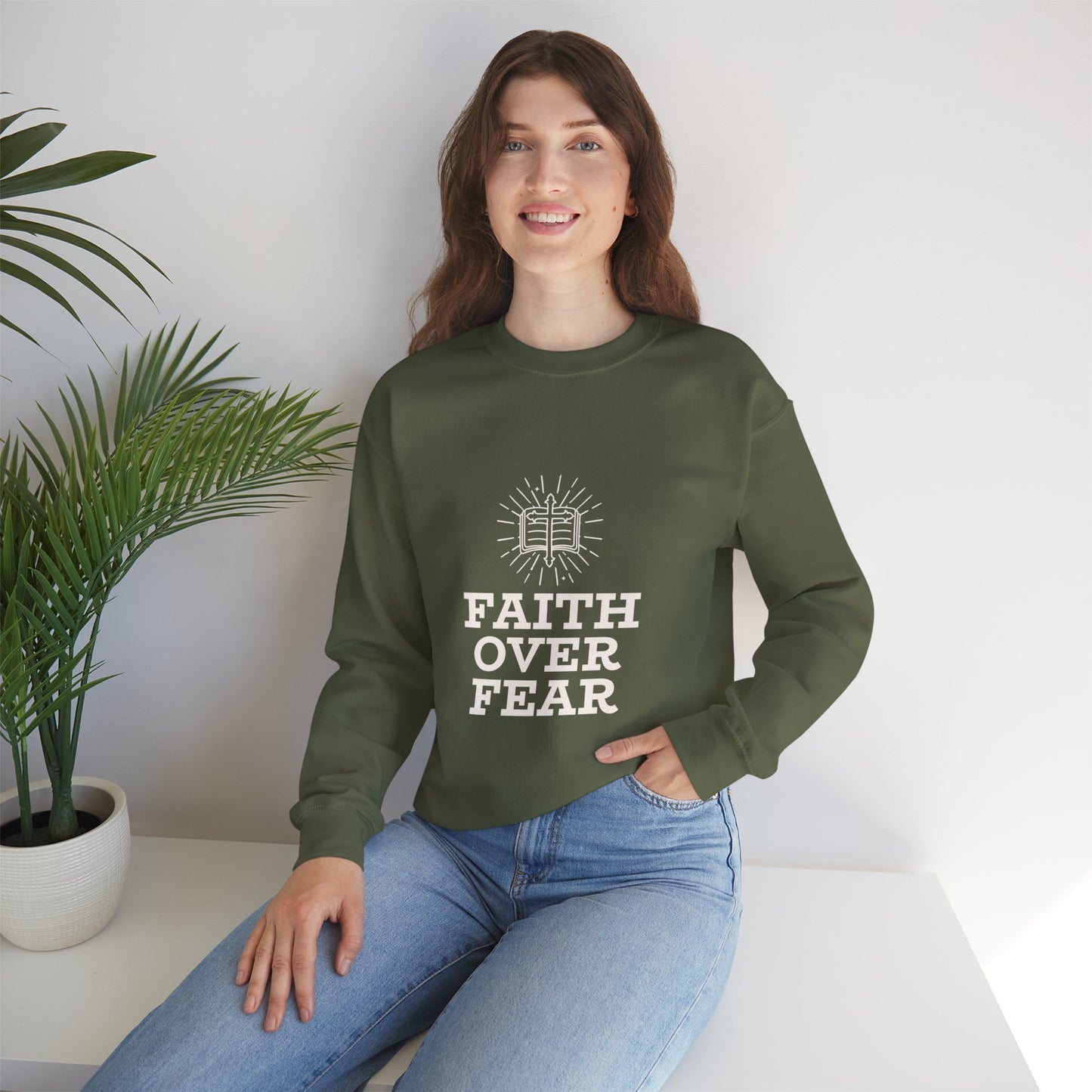 Faith Over Fear Unisex Heavy Blend™ Crewneck Sweatshirt