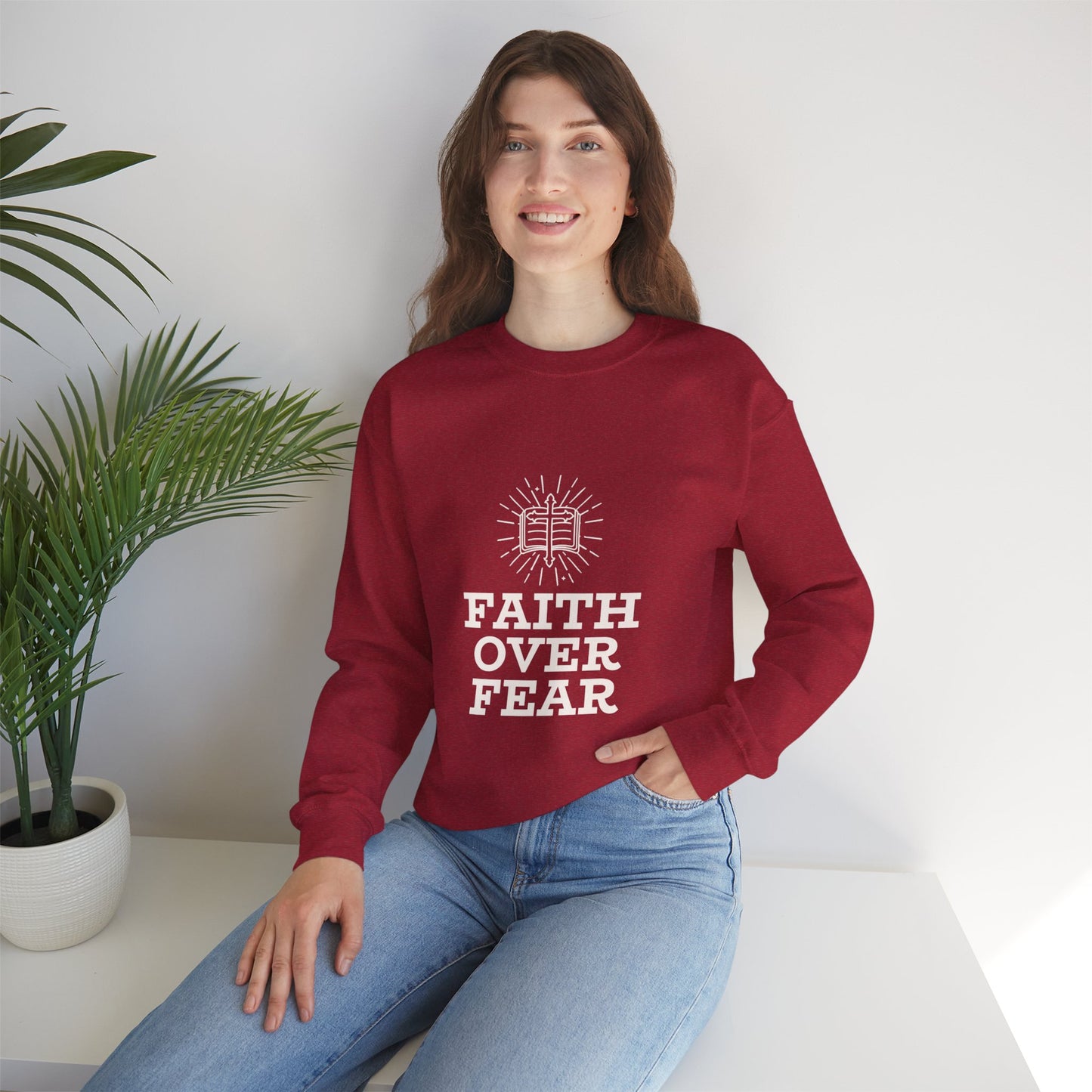 Faith Over Fear Unisex Heavy Blend™ Crewneck Sweatshirt